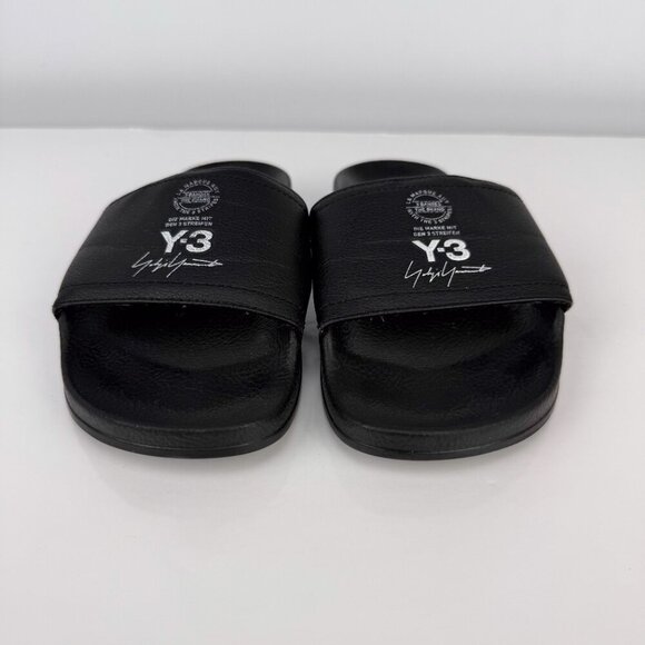 ADIDAS Adilette Y-3 Yohji Yamamoto Leather Black Slide Sandals 22.5cm Size 4 - Picture 2 of 9
